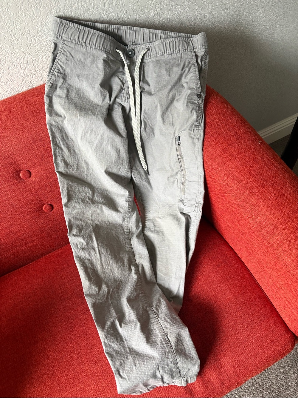 Vuori Ripstop grey climber pants with drawstring waist size S